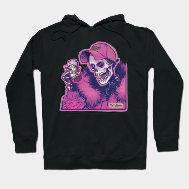 Skeleton Cheers Heart Hoodie by Tricknologic